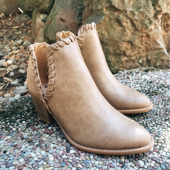 SIZE 6 - Fall Taupe Stitched Booties - Picture 3 of 3
